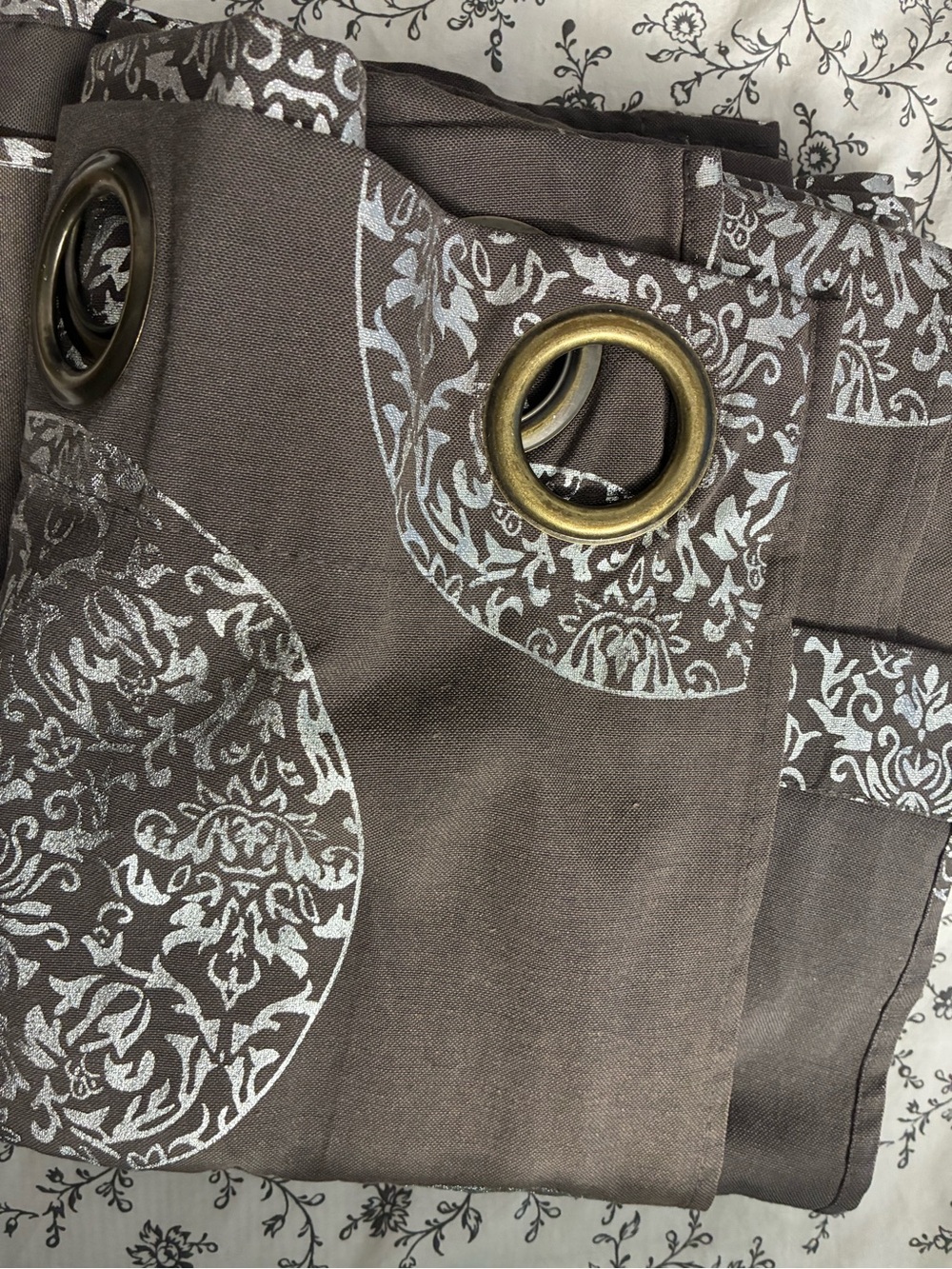 Windows Brown Patterned Pants with Metallic set of two